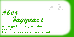 alex hagymasi business card